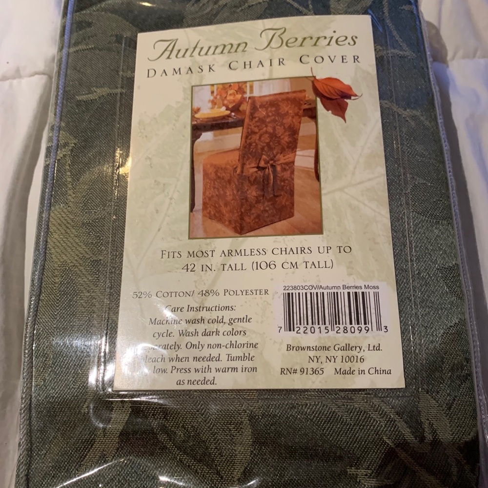 4 Autumn berries damask chairs covers